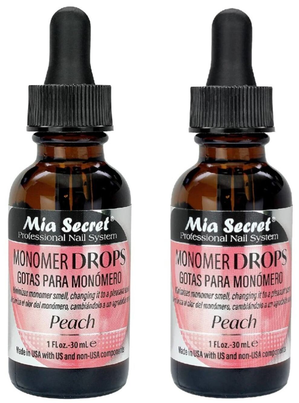 Mia Secret Monomer Drops - Peach Scent - 1oz - Odor Neutralizer - Liquid Acrylic